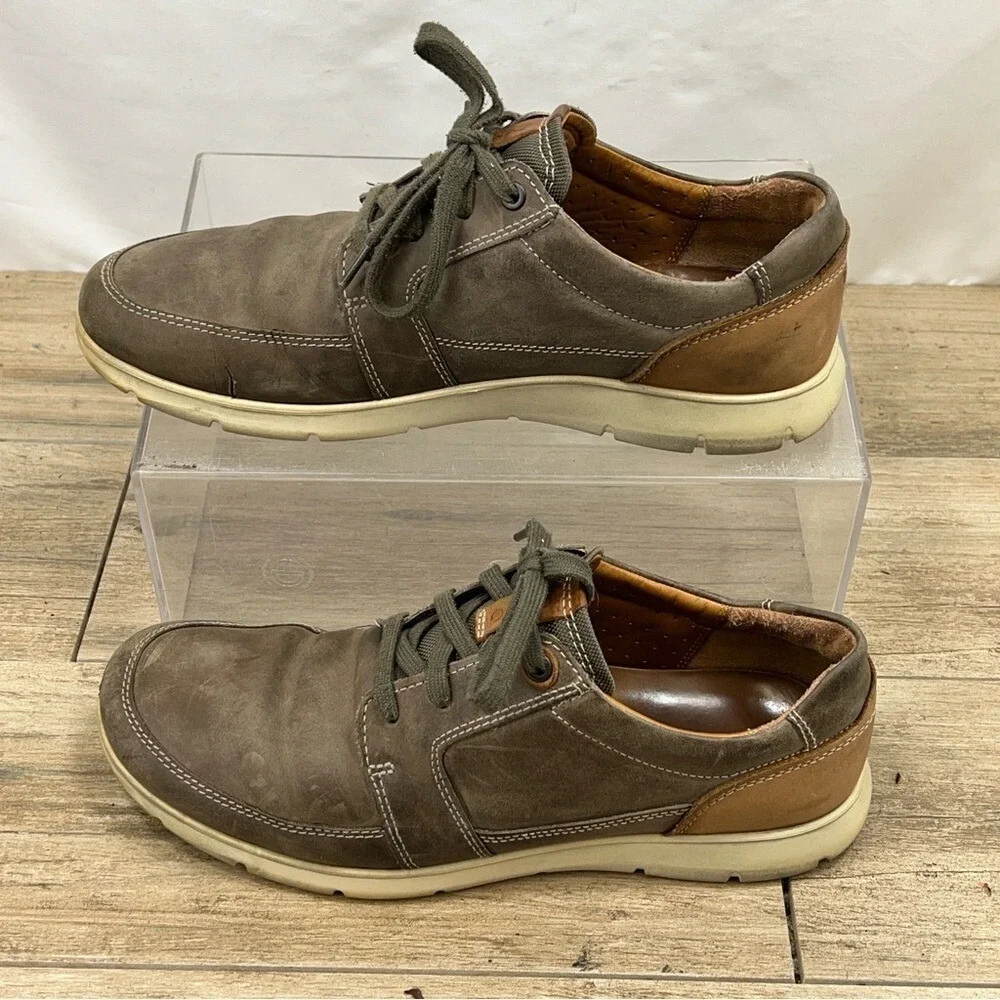 Ecco Mens Ennio Retro Sneaker Oxford Shoes Brown Nubuck Leather‎ Size 44